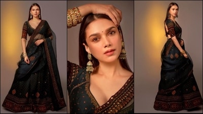 Aditi Rao Hydari is the queen of ethnic looks and if you don't believe it, then head over to her Insta-diaries which are filled with stylish looks. Whether it's a sartorial saree or an exquisite anarkali, the actress can pull off any look to perfection. The gorgeous actress is quite active on social media and her chic Insta-diaries are a treasure trove of fashion inspiration for all her followers. The actress is always turning heads with her incredible style and undeniable beauty. Her latest look in a regal lehenga ensemble oozing royal vibes is no exception and is sure to leave you in awe. Scroll down to take some ethnic fashion notes. (Instagram/@aditiraohydari) Aditi Rao Hydari is the queen of ethnic looks and if you don't believe it, then head over to her Insta-diaries which are filled with stylish looks. Whether it's a sartorial saree or an exquisite anarkali, the actress can pull off any look to perfection. The gorgeous actress is quite active on social media and her chic Insta-diaries are a treasure trove of fashion inspiration for all her followers. The actress is always turning heads with her incredible style and undeniable beauty. Her latest look in a regal lehenga ensemble oozing royal vibes is no exception and is sure to leave you in awe. Scroll down to take some ethnic fashion notes. (Instagram/@aditiraohydari)