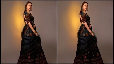 If you loved Aditi's ethnic outfit and are wondering how much it costs, don't worry, we've got your back. Her outfit is from clothing brand Jigar Mali and adding it to your wardrobe will cost you a whopping <span class='webrupee'>₹</span>49,900. (Instagram/@aditiraohydari) If you loved Aditi's ethnic outfit and are wondering how much it costs, don't worry, we've got your back. Her outfit is from clothing brand Jigar Mali and adding it to your wardrobe will cost you a whopping <span class='webrupee'>₹</span>49,900. (Instagram/@aditiraohydari)