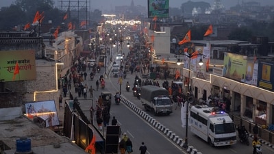 A general view of a street, ahead of the opening of the temple of Lord Ram in Ayodhya (REUTERS) A general view of a street, ahead of the opening of the temple of Lord Ram in Ayodhya (REUTERS)