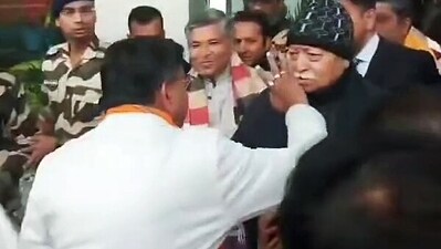 Rashtriya Swayamsevak Sangh (RSS) chief Mohan Bhagwat reaches Lucknow to attend the Pran Pratishtha ceremony of Ram Temple in Ayodhya on Jan 22, on Sunday. (ANI file photo)