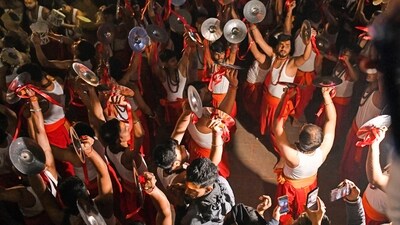 Artists from Baba Bateshwar Keertan Samiti, Madhya Pradesh perform on the eve of the ‘Pran Pratishtha’ ceremony of Ram Temple in Ayodhya. (ANI) Artists from Baba Bateshwar Keertan Samiti, Madhya Pradesh perform on the eve of the ‘Pran Pratishtha’ ceremony of Ram Temple in Ayodhya. (ANI)