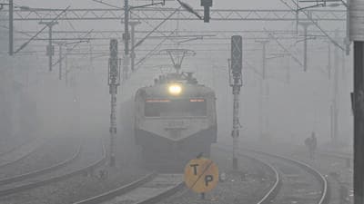 At the Tilak Bridge railway station in the city on Sunday morning. (Sanjeev Verma/HT photo) At the Tilak Bridge railway station in the city on Sunday morning. (Sanjeev Verma/HT photo)