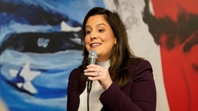 House Republican Conference Chair Elise Stefanik, R-N.Y., speaking at Team Trump New Hampshire headquarters, Saturday, Jan. 20, 2024, in Manchester, NH (AP Photo/Pablo Martinez Monsivais) (AP) House Republican Conference Chair Elise Stefanik, R-N.Y., speaking at Team Trump New Hampshire headquarters, Saturday, Jan. 20, 2024, in Manchester, NH (AP Photo/Pablo Martinez Monsivais) (AP)