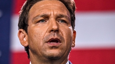 Republican gubernatorial candidate for Florida Ron DeSantis speaks during an election night watch party at the Convention Center in Tampa, Florida, on November 8, 2022. Florida Governor and 2024 Republican presidential hopeful Ron DeSantis has dropped out of the US presidential campaign and endorsed former US president Donald Trump, DeSantis announced in a video posted to his X (formerly Twitter) account on January 21, 2024. (Photo by Giorgio VIERA / AFP) Republican gubernatorial candidate for Florida Ron DeSantis speaks during an election night watch party at the Convention Center in Tampa, Florida, on November 8, 2022. Florida Governor and 2024 Republican presidential hopeful Ron DeSantis has dropped out of the US presidential campaign and endorsed former US president Donald Trump, DeSantis announced in a video posted to his X (formerly Twitter) account on January 21, 2024. (Photo by Giorgio VIERA / AFP)