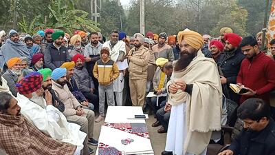 Fifteen more cattle heads died at Bathinda’s Raike Kalan village in the last 48 hours due to multiple reasons after which animal husbandry minister Gurmeet Singh Khudian visited the affected village on Sunday. (HT Photo) Fifteen more cattle heads died at Bathinda’s Raike Kalan village in the last 48 hours due to multiple reasons after which animal husbandry minister Gurmeet Singh Khudian visited the affected village on Sunday. (HT Photo)