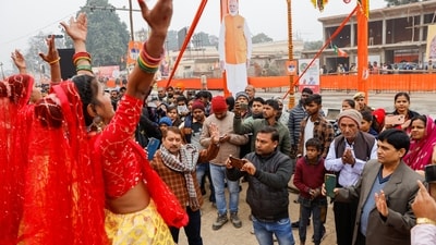 Small stages have been constructed at multiple places on Ram Path which leads to the Shri Ram Janmabhoomi temple.