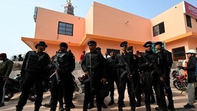 "The 'Pran Pratishtha' ceremony, which will be held on Monday, is going to be a historic event. For this, the Uttar Pradesh Police has made elaborate security arrangements and along with it, security has been ensured for every road along the entire red zone, yellow zone and Ayodhya district," Director General (DG), Law and Order, Prashant Kumar had recently said. (AFP) "The 'Pran Pratishtha' ceremony, which will be held on Monday, is going to be a historic event. For this, the Uttar Pradesh Police has made elaborate security arrangements and along with it, security has been ensured for every road along the entire red zone, yellow zone and Ayodhya district," Director General (DG), Law and Order, Prashant Kumar had recently said. (AFP)