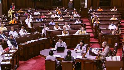 Lawmakers in Rajya Sabha during Budget Session of Parliament in New Delhi on April 6, 2023. (PTI) Lawmakers in Rajya Sabha during Budget Session of Parliament in New Delhi on April 6, 2023. (PTI)