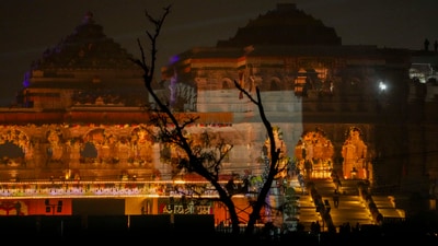 The 'pran pratishtha' of the Ram Temple will be held on January 22. With just a day left for the grand ceremony of the Ram Temple in Ayodhya, Shri Ram Janmabhoomi Teerth Kshetra Trust released breath-taking images of the newly built temple. (PTI) The 'pran pratishtha' of the Ram Temple will be held on January 22. With just a day left for the grand ceremony of the Ram Temple in Ayodhya, Shri Ram Janmabhoomi Teerth Kshetra Trust released breath-taking images of the newly built temple. (PTI)