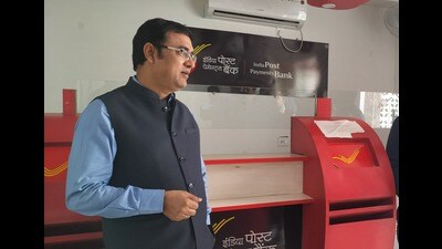 Postmaster General of Prayagraj Region Krishna Kumar Yadav (HT PHOTO)