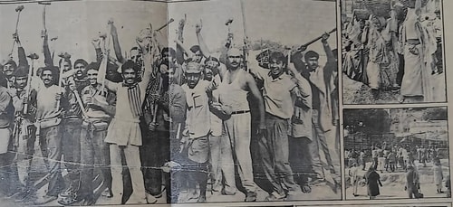 A photograph shared by Santosh Dubey, who was in his teens when he participated in the demolition of the Muslim shrine (Santosh Dubey) A photograph shared by Santosh Dubey, who was in his teens when he participated in the demolition of the Muslim shrine (Santosh Dubey)