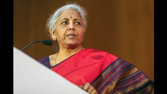 Union finance minister Nirmala Sitharaman posted a series of tweets on X with a clipping of Tamil newspaper Dinamalar. (Bloomberg)