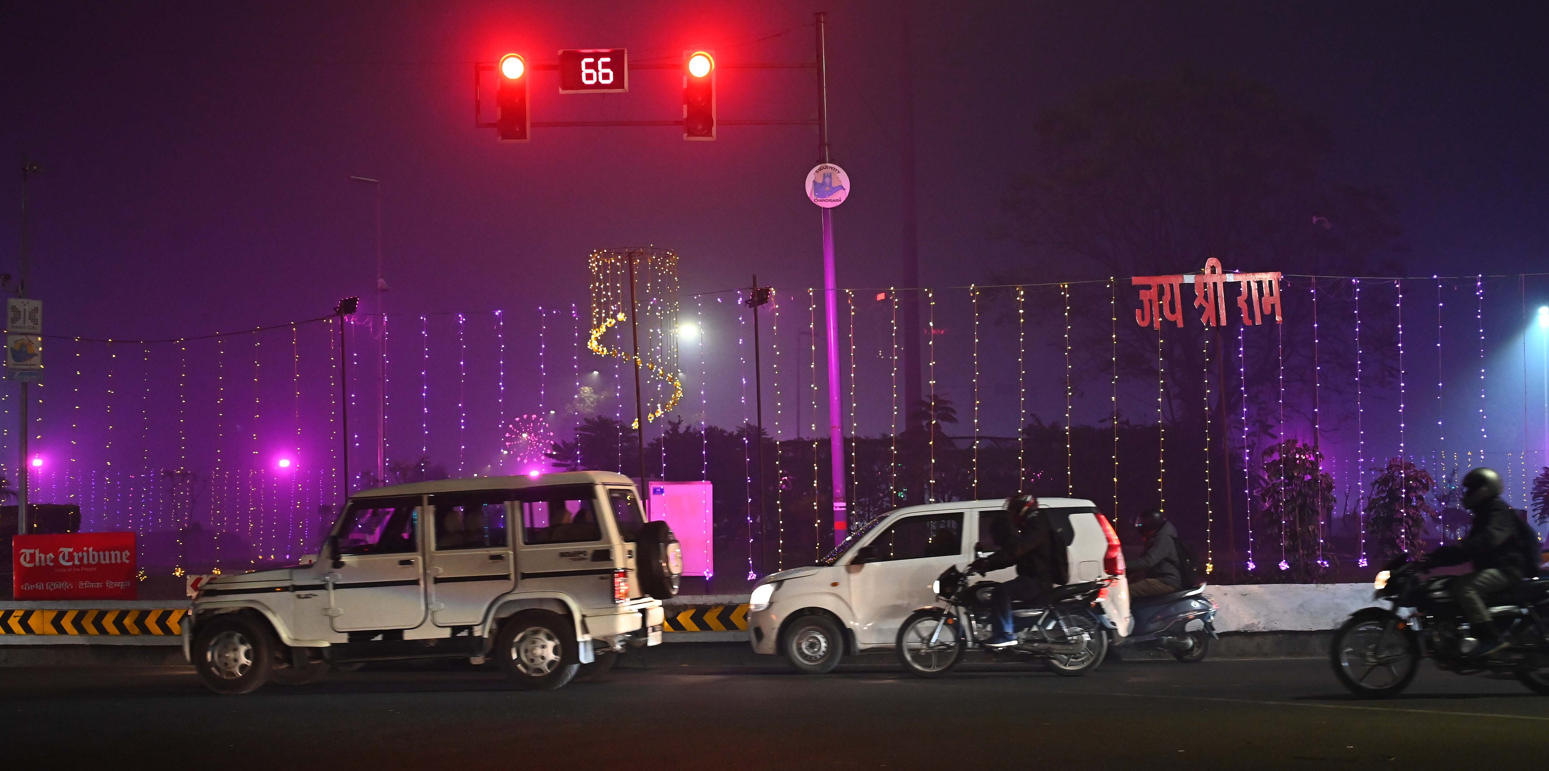 An illuminated Tribune Chowk in Chandigarh. (Keshav Singh/HT) An illuminated Tribune Chowk in Chandigarh. (Keshav Singh/HT)
