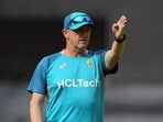 Andy Flower inspects the pitch during a practice session Andy Flower inspects the pitch during a practice session