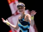 Dayana Yastremska of Ukraine reacts after defeating Victoria Azarenka of Belarus in their fourth round match at the Australian Open tennis championships at Melbourne Park, Melbourne, Australia, Monday, Jan. 22 Dayana Yastremska of Ukraine reacts after defeating Victoria Azarenka of Belarus in their fourth round match at the Australian Open tennis championships at Melbourne Park, Melbourne, Australia, Monday, Jan. 22