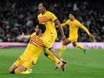 Barcelona's Spanish forward #07 Ferran Torres celebrates scoring his team's fourth goal during the Spanish League football match between Real Betis and FC Barcelona at the Benito Villamarin stadium in Seville on January 21 Barcelona's Spanish forward #07 Ferran Torres celebrates scoring his team's fourth goal during the Spanish League football match between Real Betis and FC Barcelona at the Benito Villamarin stadium in Seville on January 21