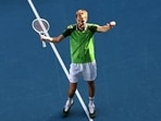 Russia's Daniil Medvedev celebrates victory against Portugal's Nuno Borges during their men's singles match on day nine of the Australian Open tennis tournament in Melbourne on January 22 Russia's Daniil Medvedev celebrates victory against Portugal's Nuno Borges during their men's singles match on day nine of the Australian Open tennis tournament in Melbourne on January 22