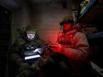 Ukrainian servicemen of the Rarog UAV squadron of the 24th Separate Mechanized Brigade operate a first-person view drone at a position near the town of Horlivka Ukrainian servicemen of the Rarog UAV squadron of the 24th Separate Mechanized Brigade operate a first-person view drone at a position near the town of Horlivka