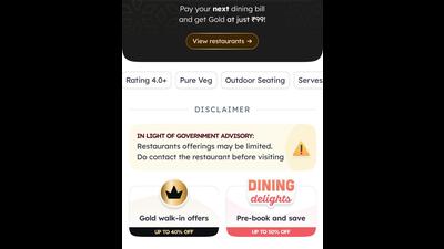 A screen grab from a food aggregator’s website (HT Photo)
