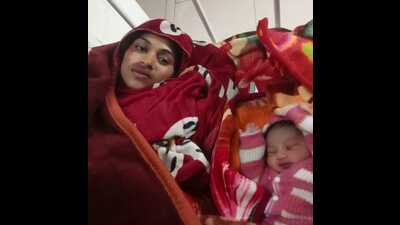 Kajal and her new- born baby. (Sourced) Kajal and her new- born baby. (Sourced)