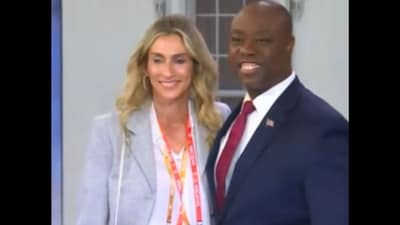 Tim Scott asked Mindy Noce to marry him on the beach in Kiawah Island in South Carolina (NBC News screenshot) Tim Scott asked Mindy Noce to marry him on the beach in Kiawah Island in South Carolina (NBC News screenshot)