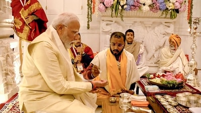 PM Modi was the chief yajman of the pran-pratistha ceremony of the Ayodhya Ram Temple on January 22. (PTI) PM Modi was the chief yajman of the pran-pratistha ceremony of the Ayodhya Ram Temple on January 22. (PTI)