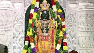 The idol of Ram Lalla is adorned with jewellery pieces carrying significance conforming with scriptures, the temple trust said. (ANI) The idol of Ram Lalla is adorned with jewellery pieces carrying significance conforming with scriptures, the temple trust said. (ANI)