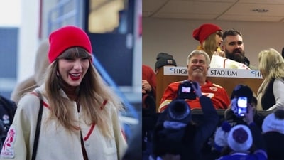 Taylor Swift at Chiefs vs. Bills showdown in Highmark stadium (x, AP, Getty images)