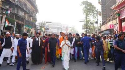 West Bengal chief minister Mamata Banerjee held an all-faith rally in Kolkata on Monday. (TMC/X) West Bengal chief minister Mamata Banerjee held an all-faith rally in Kolkata on Monday. (TMC/X)