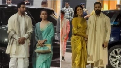 Alia Bhatt, Ranbir Kapoor, Katrina Kaif, and Vicky Kaushal leave for Ayodhya Ram Mandir Inauguration ceremony. Alia Bhatt, Ranbir Kapoor, Katrina Kaif, and Vicky Kaushal leave for Ayodhya Ram Mandir Inauguration ceremony.