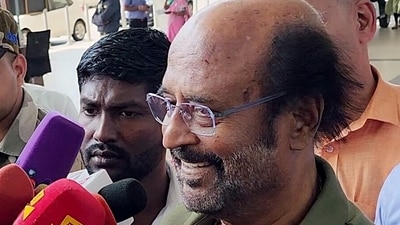 Actor Rajinikanth in Chennai on Sunday. (ANI) (ANI Pic Service ) Actor Rajinikanth in Chennai on Sunday. (ANI) (ANI Pic Service )