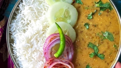 Rice, dal and salad: This classic combination that many Indians swear by every afternoon is actually one of the best meals you can have for a robust gut health. Besides, the meal has the right amount of carbohydrate, protein, fibre and other essential vitamins and minerals required by the body. It also has resistant starch which is crucial for a happy gut flora. (Pinterest) Rice, dal and salad: This classic combination that many Indians swear by every afternoon is actually one of the best meals you can have for a robust gut health. Besides, the meal has the right amount of carbohydrate, protein, fibre and other essential vitamins and minerals required by the body. It also has resistant starch which is crucial for a happy gut flora. (Pinterest)