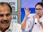 Bengal Congress president Adhir Ranjan Chowdhury and Mamata Banerjee. Bengal Congress president Adhir Ranjan Chowdhury and Mamata Banerjee.