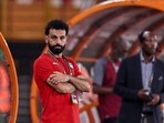 Egypt's forward Mohamed Salah looks