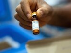 Europe Measles Surge: A vial of measles vaccine.
