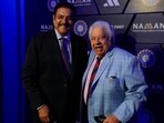 Former Indian cricketer Ravi Shastri, left, poses with Farokh Manecksha Engineer during the BCCI Awards blue carpet in Hyderabad Former Indian cricketer Ravi Shastri, left, poses with Farokh Manecksha Engineer during the BCCI Awards blue carpet in Hyderabad
