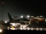 In this image provided by the UK ministry of defence, a Royal Air Force Typhoon FGR4 takes off to carry out air strikes against Houthi military targets in Yemen, from RAF Akrotiri, Cyprus, on January. 22. In this image provided by the UK ministry of defence, a Royal Air Force Typhoon FGR4 takes off to carry out air strikes against Houthi military targets in Yemen, from RAF Akrotiri, Cyprus, on January. 22.