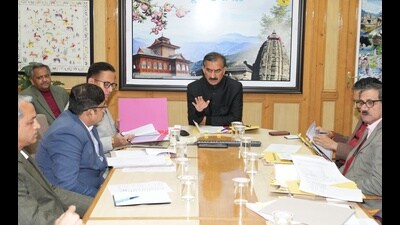 Chief minister Sukhvinder Singh Sukhu during a meeting on Tuesday. (HT photo)