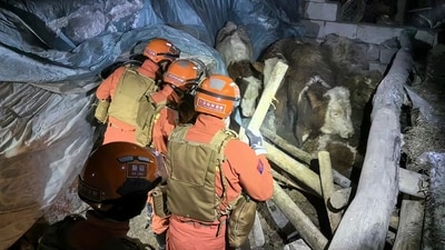 A 7.1 magnitude earthquake struck a sparsely populated part of China’s western Xinjiang region early Tuesday, injuring six people and damaging more than 120 homes in freezing cold weather, authorities said. (AP) A 7.1 magnitude earthquake struck a sparsely populated part of China’s western Xinjiang region early Tuesday, injuring six people and damaging more than 120 homes in freezing cold weather, authorities said. (AP)
