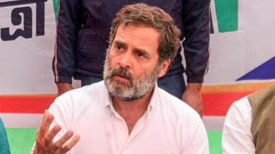 Congress leader Rahul Gandhi addresses during a press conference at Hajo in Kamrup district of Assam on Tuesday (ANI)
