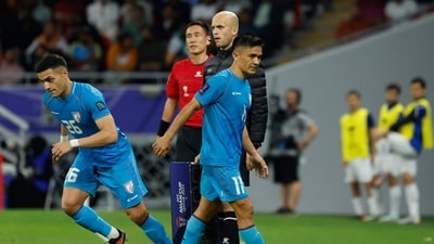 India's forward #11 Sunil Chhetri leaves the pitch after being substituted (AFP) India's forward #11 Sunil Chhetri leaves the pitch after being substituted (AFP)