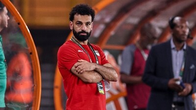 Egypt's forward Mohamed Salah looks (AFP)