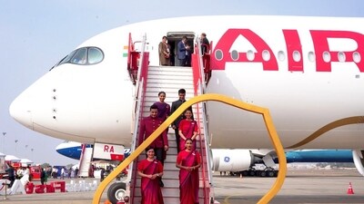 India's first Air India Airbus A350 takes off from Bengaluru to Mumbai India's first Air India Airbus A350 takes off from Bengaluru to Mumbai
