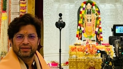 Fashion designer Manish Tripathi at Shri Ram Temple in Ayodhya Fashion designer Manish Tripathi at Shri Ram Temple in Ayodhya