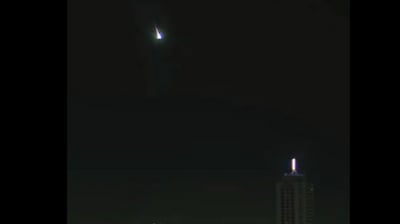 The asteroid exploded mid-air and created a fireball. (X/@DeniaVida) The asteroid exploded mid-air and created a fireball. (X/@DeniaVida)