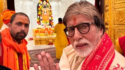 Amitabh Bachchan inside Ram Temple in Ayodhya. Amitabh Bachchan inside Ram Temple in Ayodhya.