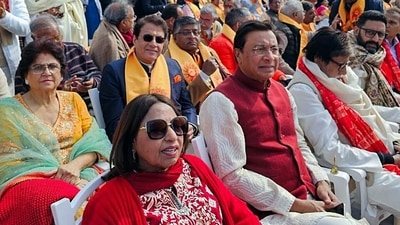 Arun Govil, who played Ram in Ramanand Sagar's TV show Ramayan, is seen seated along with Amitabh Bachchan, BJP MP Ravi Kishan Prasad, and others at the Ram Janmabhoomi Temple. (Arun Govil X) Arun Govil, who played Ram in Ramanand Sagar's TV show Ramayan, is seen seated along with Amitabh Bachchan, BJP MP Ravi Kishan Prasad, and others at the Ram Janmabhoomi Temple. (Arun Govil X)