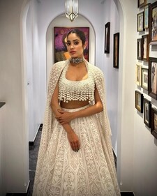 Janhvi Kapoor in an ivory chikankari lehenga (Photo: Instagram)
