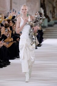Maggie Maurer walked for Schiaparelli Maggie Maurer walked for Schiaparelli