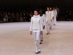 US actress Margaret Qualley (Front) and models present creation's for Chanel during the Women's Haute-Couture Spring/Summer 2024 Fashion Week in Paris on January 23, 2024. US actress Margaret Qualley (Front) and models present creation's for Chanel during the Women's Haute-Couture Spring/Summer 2024 Fashion Week in Paris on January 23, 2024.